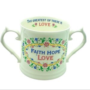 English fine‎ bone china faith hope love double handed mug past times